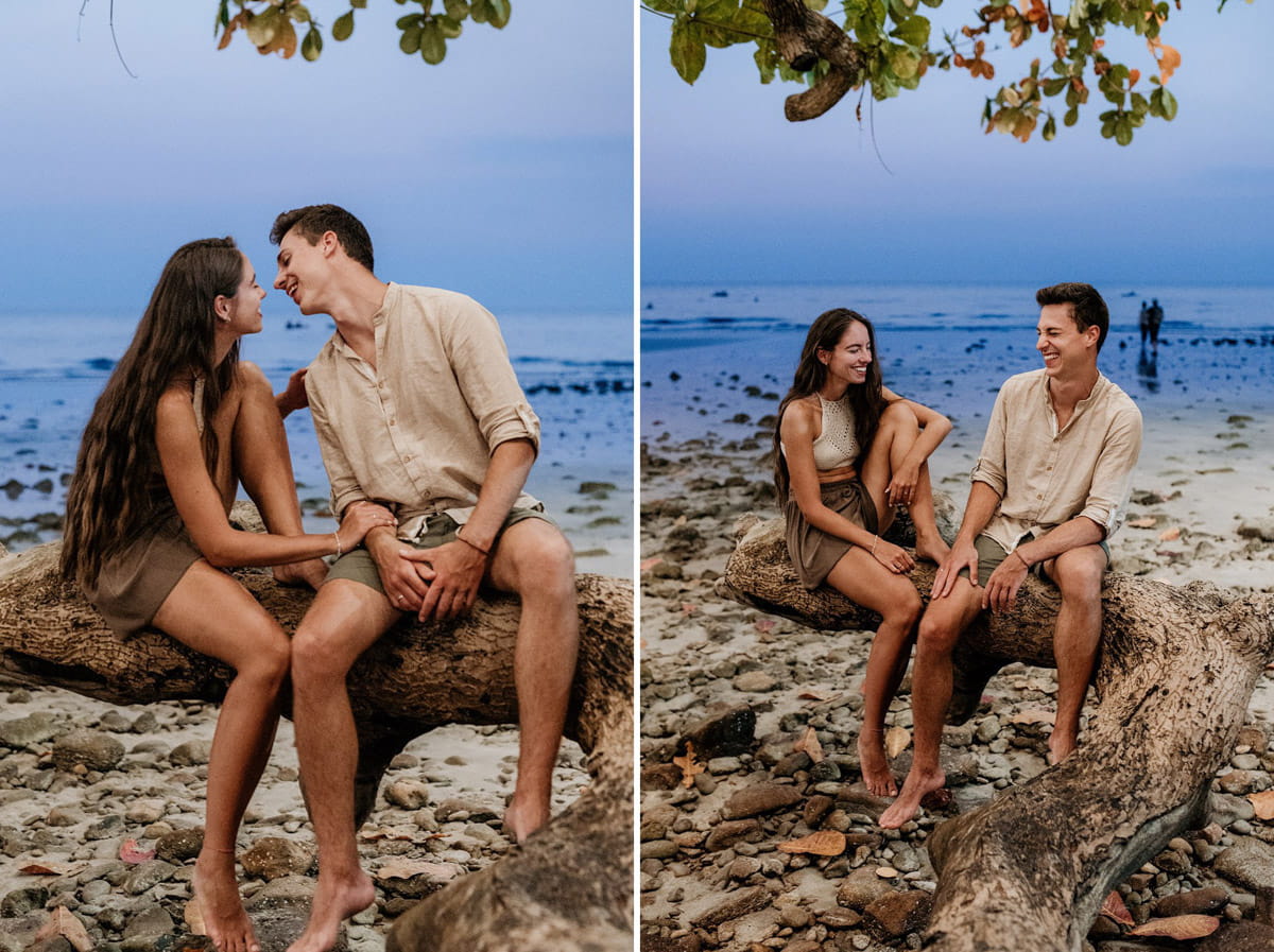 endaio de casal na praia